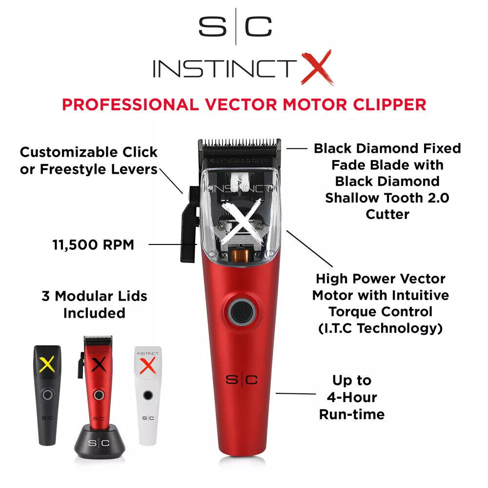 StyleCraft Instinct-X Professional Hair Clipper - Vector Motor with Intuitive Torque Control kit